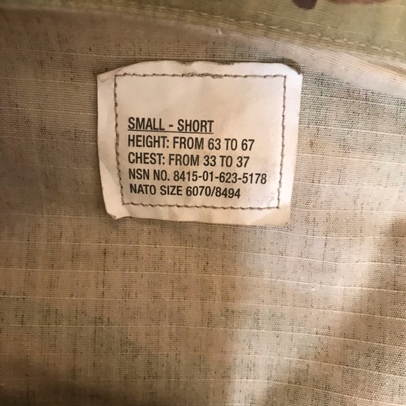 Men's VTG military jacket green camo sz sm short army insect repellant apparel - Picture 4 of 5
